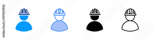 Employee Multiple Style Icon Set Vector 