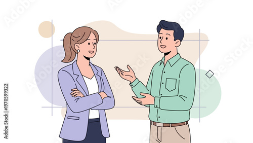 Business Meeting: Colleagues Discussing Ideas in a Modern Office Setting