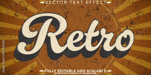 Retro sticker text effect, editable 70s and 80s text style