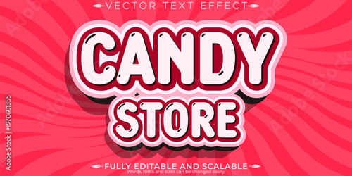 Candy lollipop  text effect, editable sugar and sweet text style