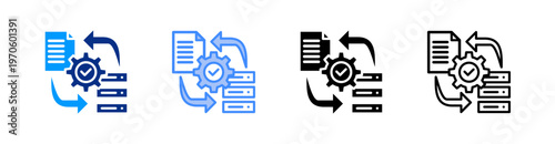 Process Multiple Style Icon Set Vector 