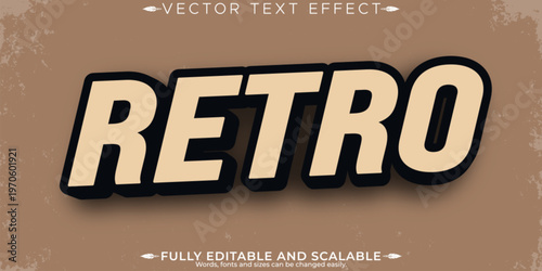Retro sticker text effect, editable 70s and 80s text style