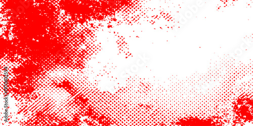 Abstract red grunge texture wallpaper featuring a seamless halftone dot pattern and geometric circle elements in a stylish vector illustration design