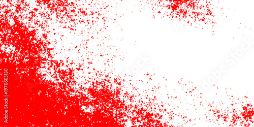 Red grunge paint splashes and blood ink splatters create a vector texture background for a Christmas celebration card design with an artful red pattern backdrop