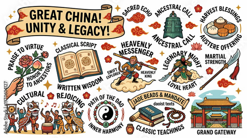 Great China Unity Legacy Culture Symbols