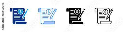 Accounts Receivable Multiple Style Icon Set Vector 