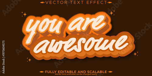 Retro sticker text effect, editable 70s and 80s text style