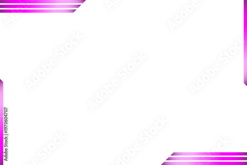 Futuristic neon magenta pink frame, cyber style digital border on transparent background.