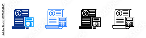 Accrual Multiple Style Icon Set Vector 