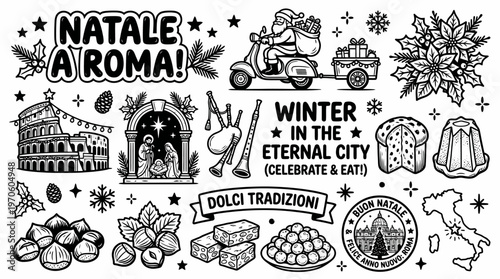 Natale a Roma: Christmas in Rome Holiday Elements