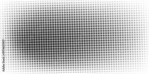 Monochrome halftone background with a gradient of dots creating a modern and minimalist design element EPS vector