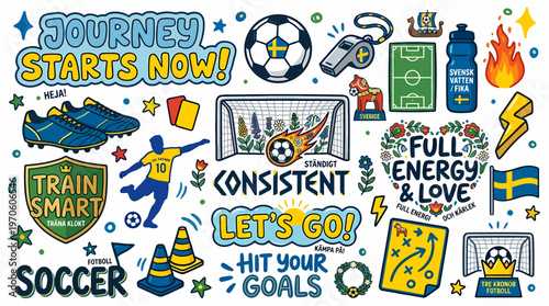 Swedish Soccer Theme Collage - Football, Sports, Travel