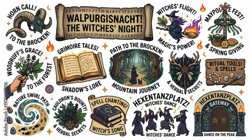 Walpurgis Night Witches Night Folklore Magic Symbols