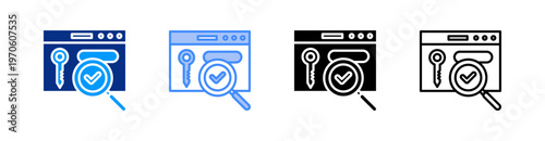 Keywords Multiple Style Icon Set Vector 