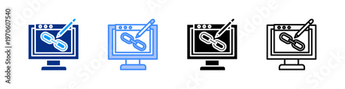 Backlinks Multiple Style Icon Set Vector 