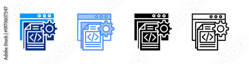 Metadata Multiple Style Icon Set Vector 