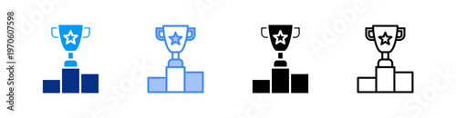 Ranking Multiple Style Icon Set Vector 