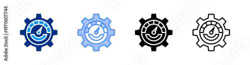 Performance Multiple Style Icon Set Vector 