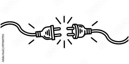Electric plug and socket connection.