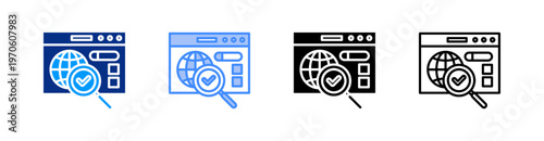 Domain Multiple Style Icon Set Vector 