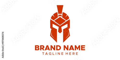 Spartan helmet logo template design.
