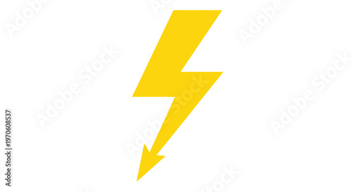 Yellow Lightning Bolt Icon Symbol.