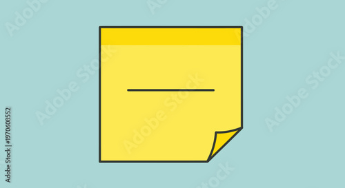 Yellow Square Paper with Folded Corner.