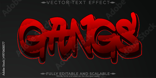Graffiti text effect, editable spray and street text style