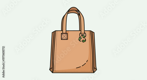 Tan Leather Handbag with Gold Hardware.