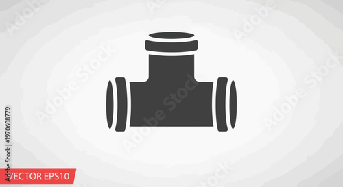 Three Way Pipe Fitting Valve Illustration.