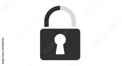 Unlocked Padlock with Keyhole Security Symbol.