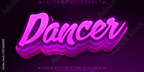 Dancer editable text effect, editable music and party text style