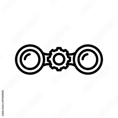 Black gear icon with connected circles.