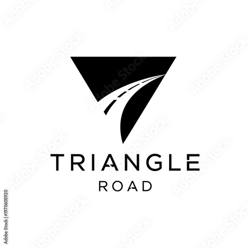 Black and white road triangle logo.