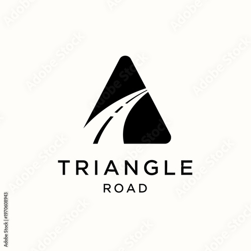 Black triangle road logo design.