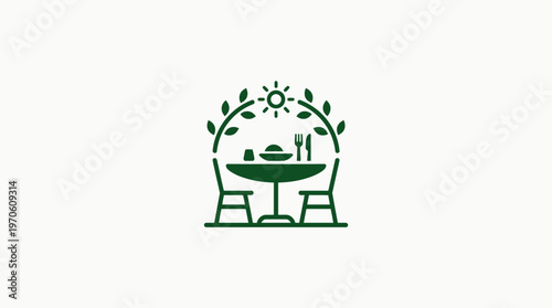 Minimalist Restaurant Logo with Outdoor Dining