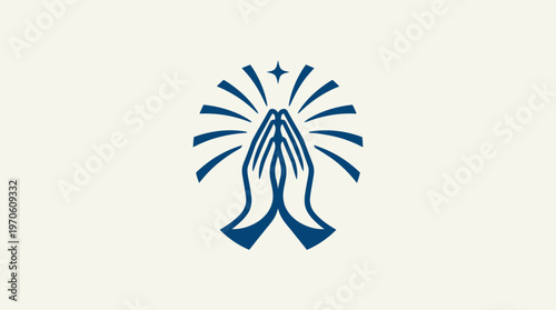 Hands in Prayer With Radiating Light