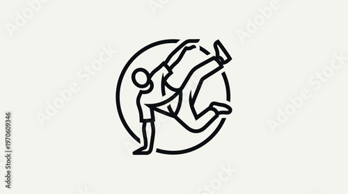 Breakdancer Silhouette in Circular Frame