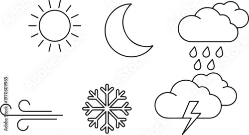 Obraz na plátně Clouds silhouette icons set with various shapes and sizes on a clean white background