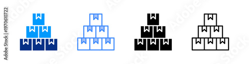 Logistics Multiple Style Icon Set Vector 