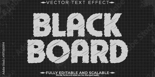 Chalk editable text effect, editable school and blackboard text style