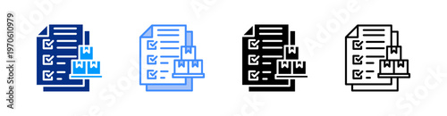 Inventory Multiple Style Icon Set Vector 