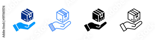 Delivery Multiple Style Icon Set Vector 