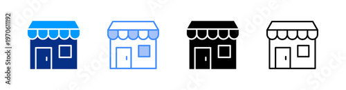 Retail Multiple Style Icon Set Vector 