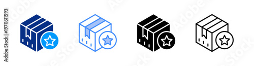 Rank Package Multiple Style Icon Set Vector 