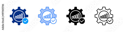 Optimization Multiple Style Icon Set Vector 