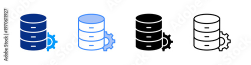 Data Multiple Style Icon Set Vector 