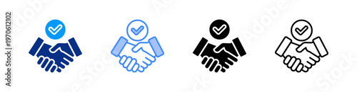 Handshake Multiple Style Icon Set Vector 