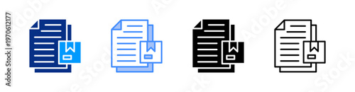 Delivery Note Multiple Style Icon Set Vector 