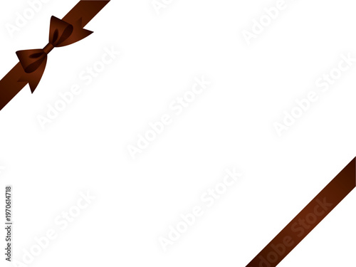 リボン蝶大、斜F、m18茶